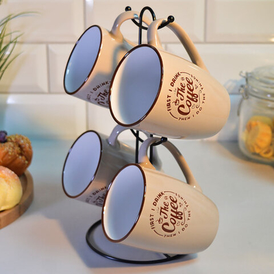 Набор кружек 4шт 350мл на подставке, 202446