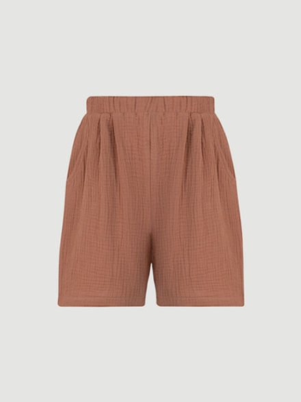 Шорты удлиненные Mjölk Toffee, из муслина