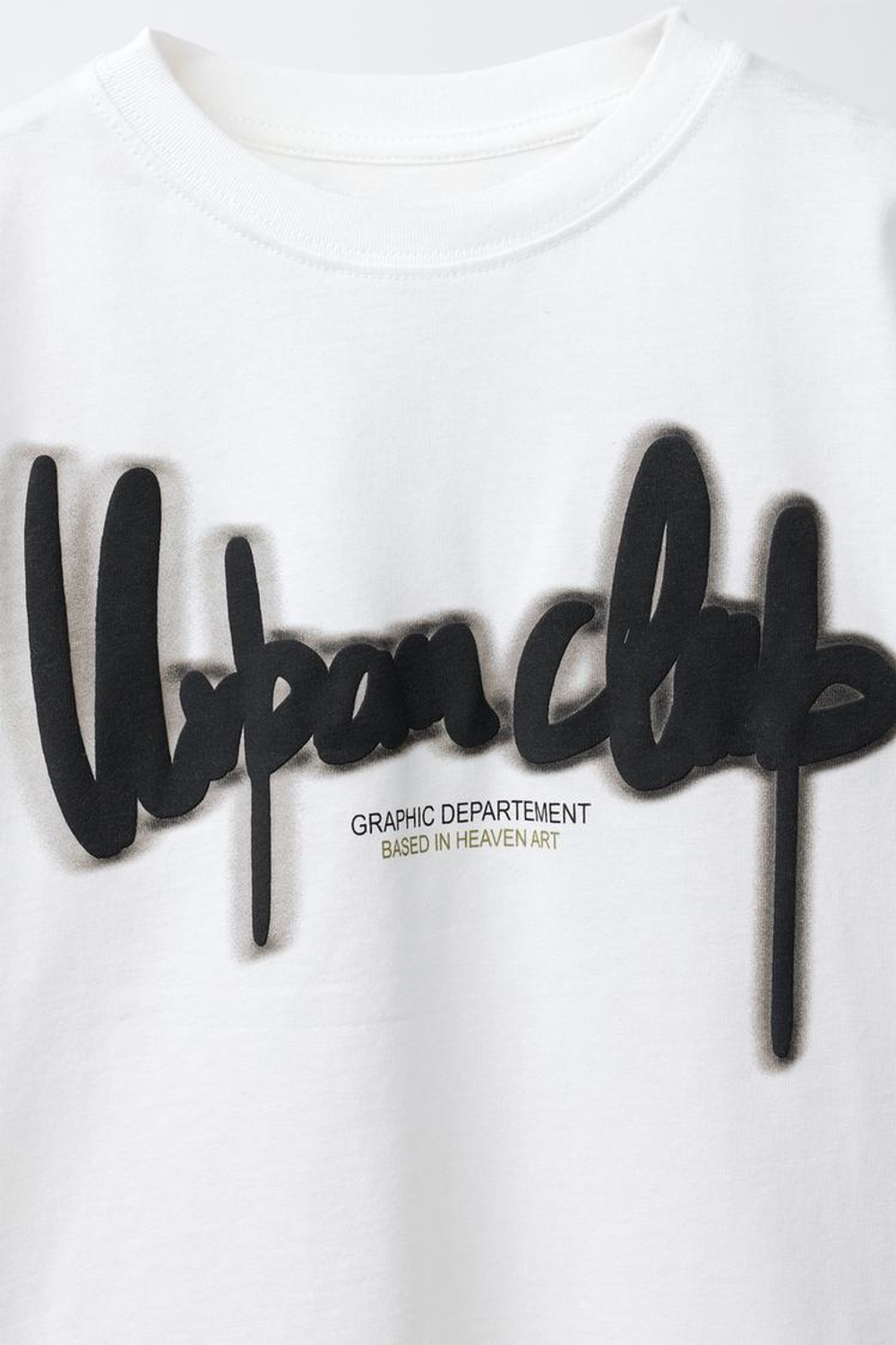 ZARA ЛОНГСЛИВ С РЕЛЬЕФНЫМ ТЕКСТОМ, ЖЕЛТОВАТО-БЕЛЫЙ