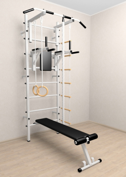 Шведская стенка Sv Sport усиленная 606 (Турник стандарт/Брусья/Скамья/Канат/Кольца/Лестница)