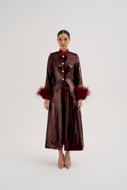 Сюртук Rubinia (Рубиния) бордо пайеточный