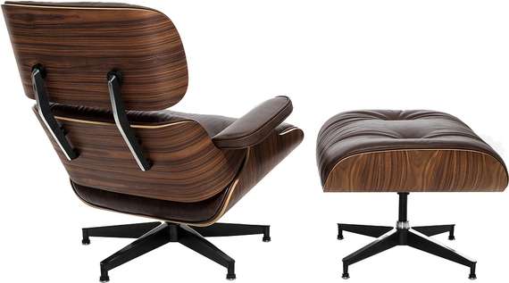 Кресло с оттоманкой Eames Lounge Premium, состаренная кожа