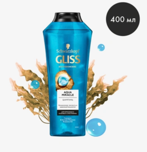 Шампунь для волос Gliss Aqua Miracle 400мл