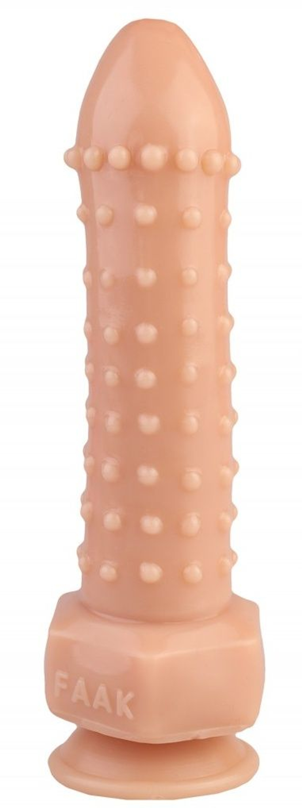 Телесный фаллоимитатор с шипиками - 21,5 см. (Цвет: телесный)