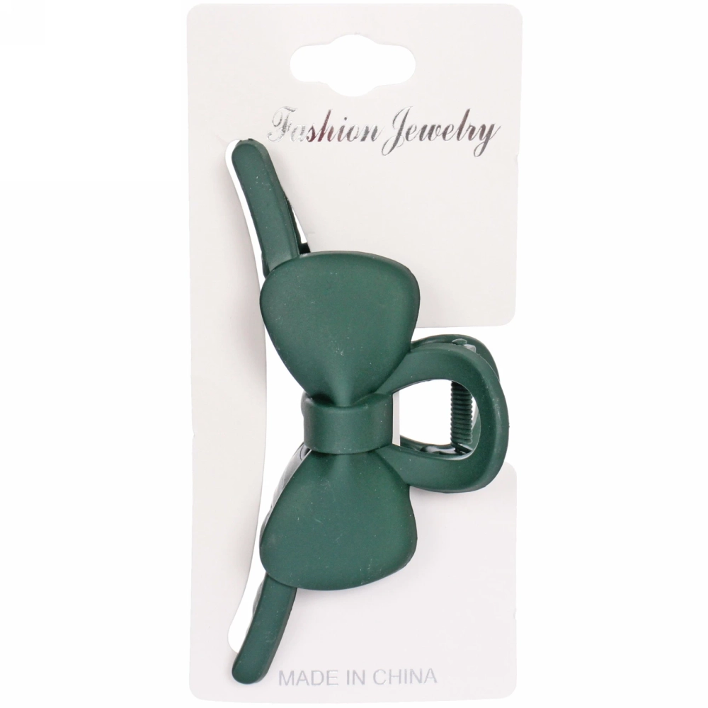 Заколка-краб для волос на блистере «Style Matte», бантик, микс 6 цветов, 11см