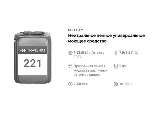221 NG Foam Нейтральное универсальное моющее средство. Канистра 5л.