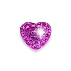 Медицинские серьги Rose Crystals Heart Biojoux