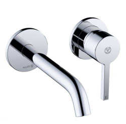 Смеситель для раковины Kludi NOVA FONTE Pura настенный, однорычажный, внешняя часть, излив 190 мм, хром (202440515)