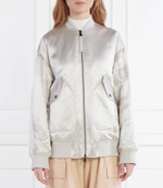 Сатиновая куртка бомбер Max Mara Leisure - серебряный(164810386)