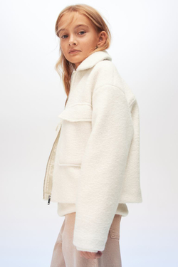 H&M Куртка-рубашка из фетра, белый