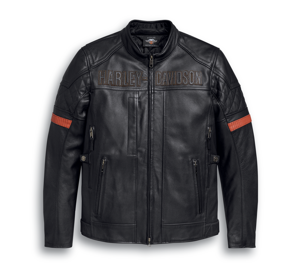 Мужская  кожаная водонепроницаемая куртка Harley-Davidson® с тройной вентиляцией