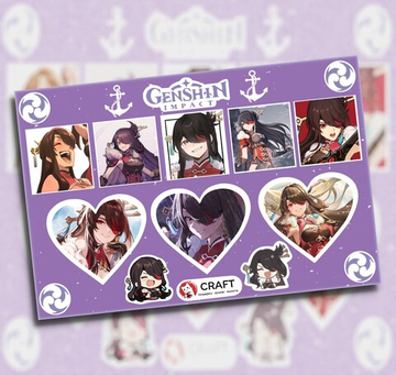 Стикерлист "Геншин Импакт - Сердечки" - Бей Доу