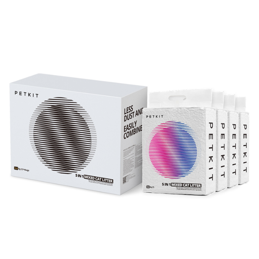 Набор из 4 упаковок кошачьего наполнителя для туалета смесь 5в1 Petkit