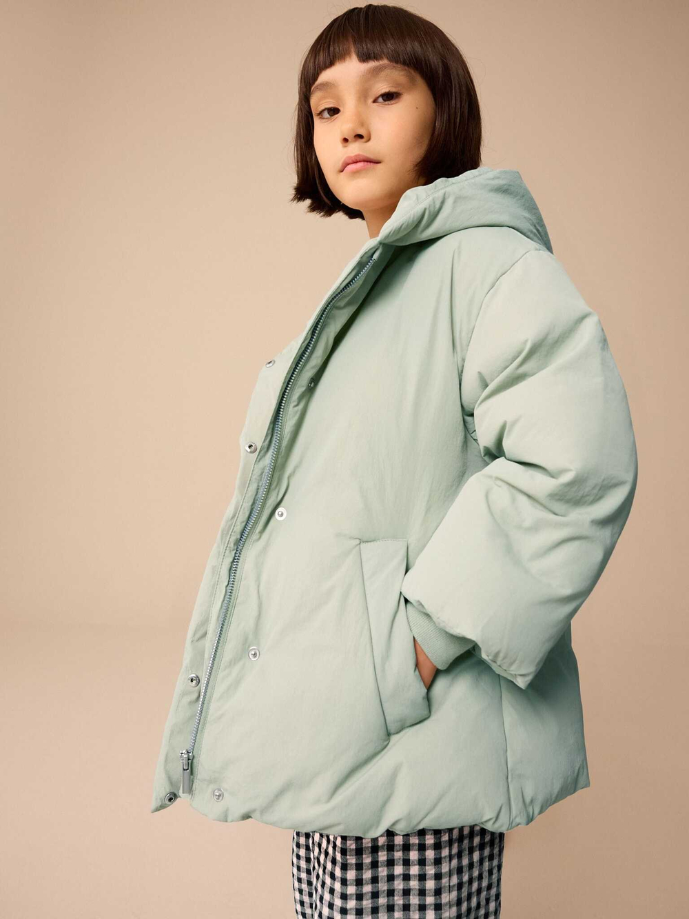 Куртка утепленная с капюшоном для девочки Next E25-189, Мятный