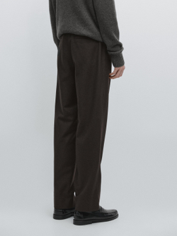 Massimo Dutti Брюки из шерстяной смеси Total Look, коричневый