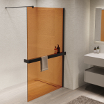 Душевая перегородка Walk-In VSW-1HR900GSB, 900*2000, черный, стекло янтарь