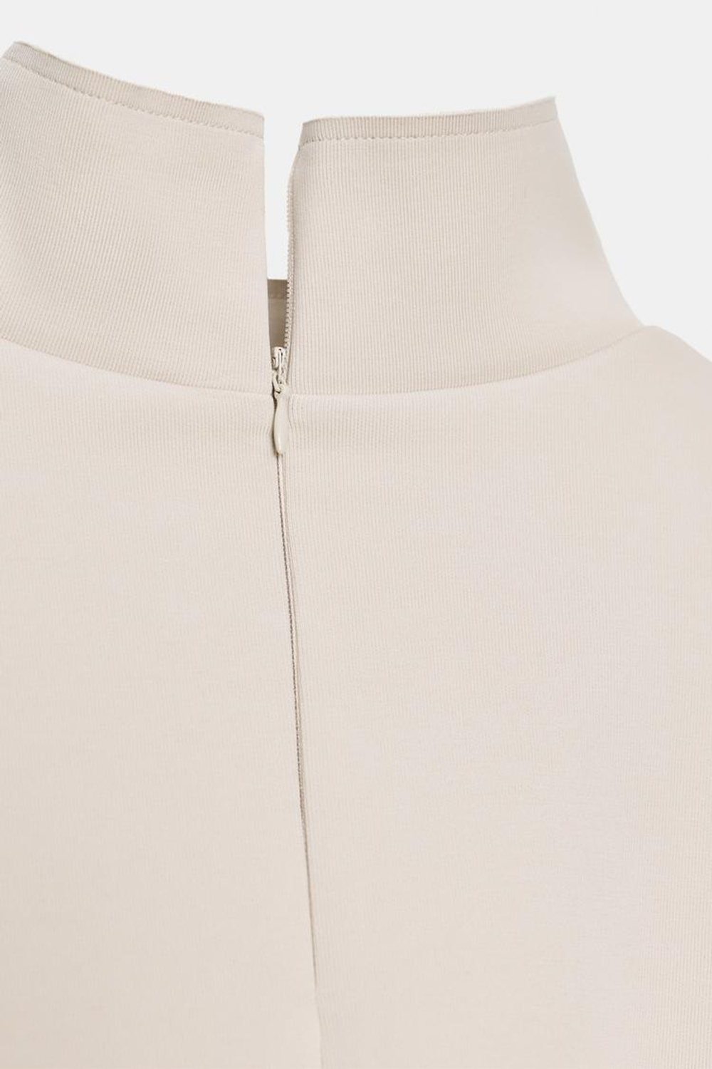 ZARA ТОП АСИММЕТРИЧНОГО КРОЯ ИЗ ТКАНИ ИНТЕРЛОК, ЭКРЮ