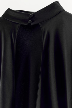 ZARA АТЛАСНОЕ ПЛАТЬЕ СО СБОРКАМИ, ЧЕРНЫЙ