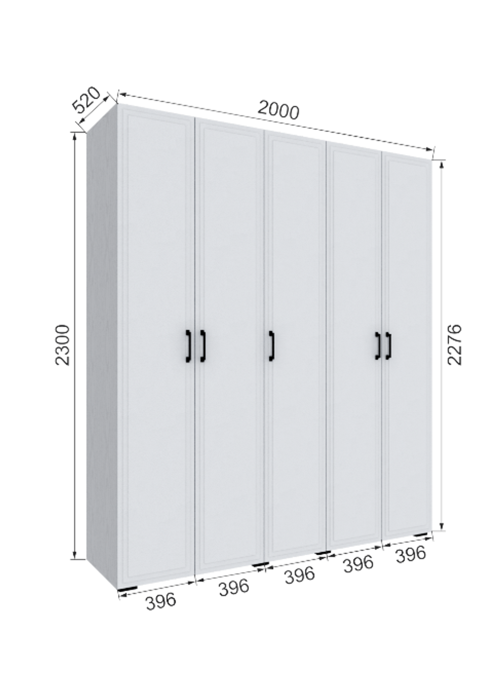 Шкаф без зеркала Бруклин 200Ш
