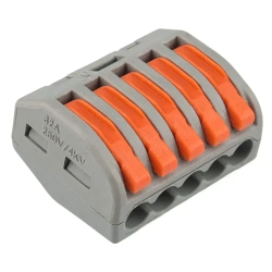 Клемма Vacco PCT-215, 5 контактов, тип WAGO (Ваго), 50 штук в упаковке.