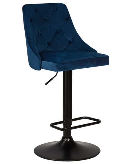 Стул барный DOBRIN JOSEPH BLACK, синий велюр (MJ9-117)