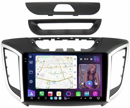 Магнитола для Hyundai Creta 1 2016-2021 (рамка 9) - FarCar GX9-8004-9 монитор 9.5" 2K QLED на Android 14, TS20, 6+128Гб, CarPlay, 4G SIM-слот