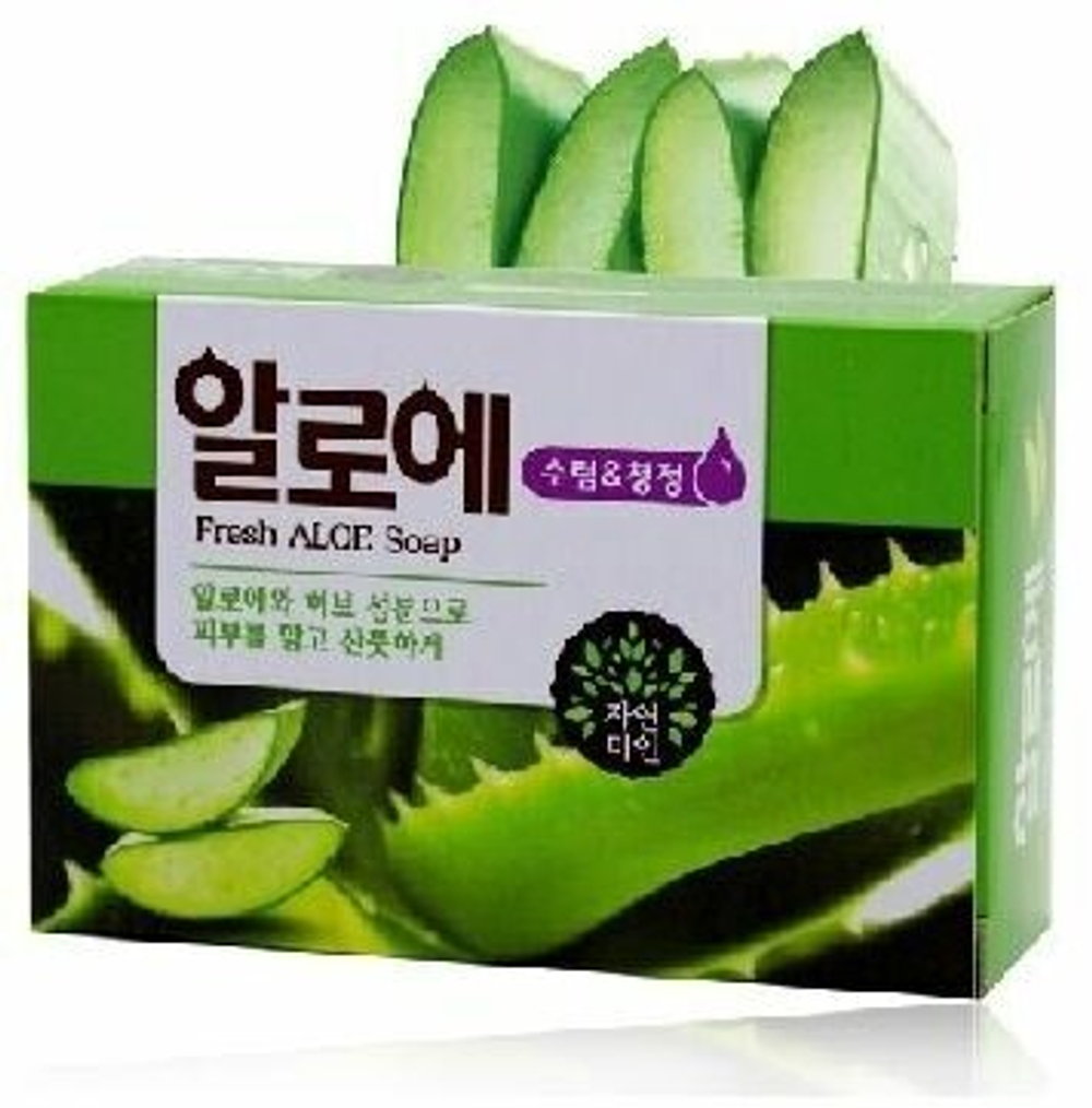 Мыло Mukunghwa Fresh Aloe, для всех типов кожи, с экстрактом алоэ, 100г