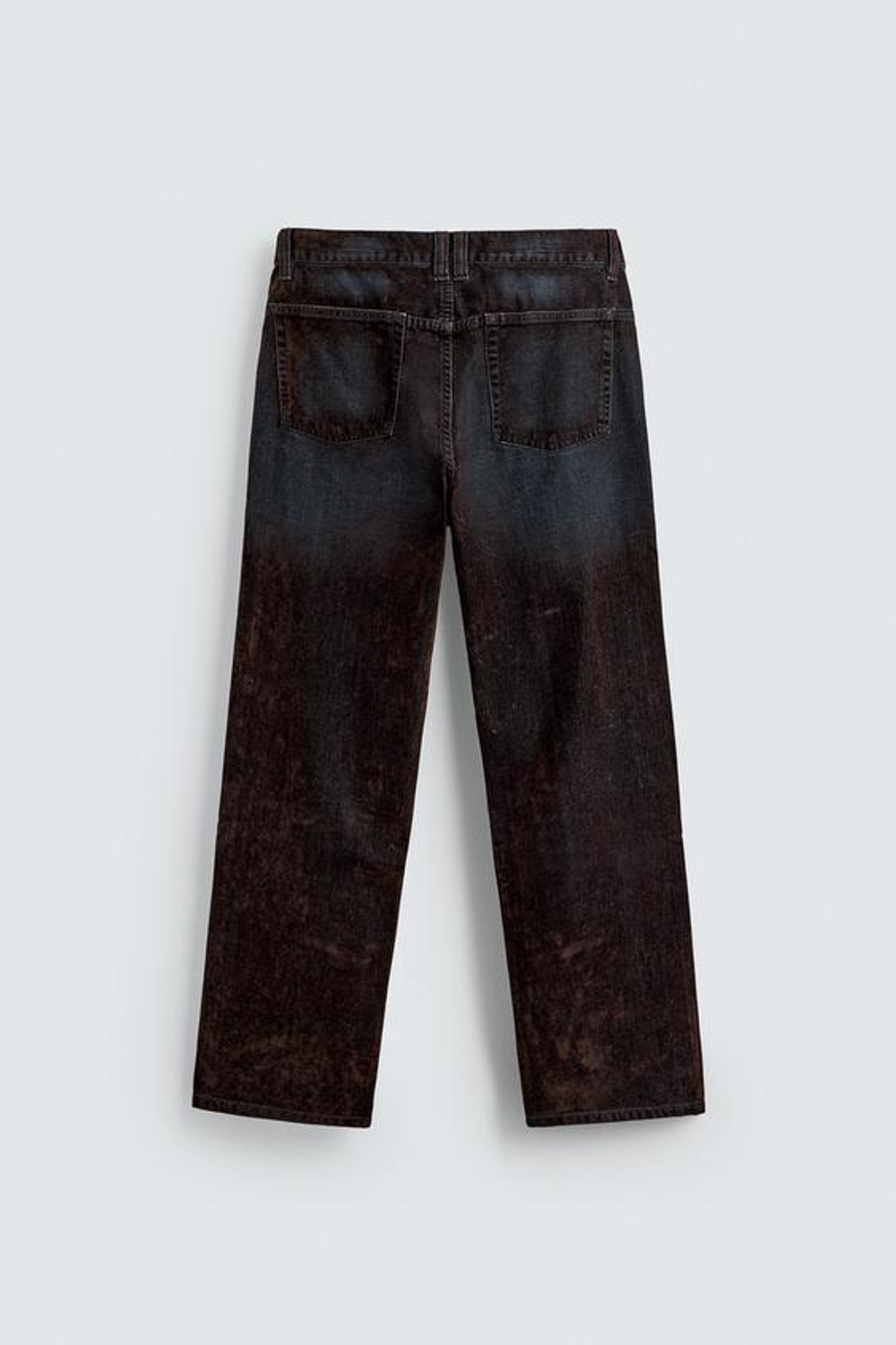 ZARA ДЖИНСЫ BAGGY FIT С ВИСКОЗОЙ, КОРИЧНЕВЫЙ