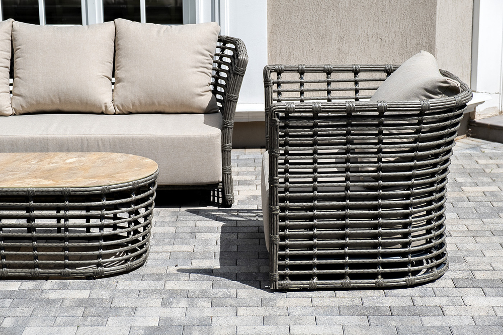 "Валенсия" лаунж-зона из искусственного ротанга, цвет серый