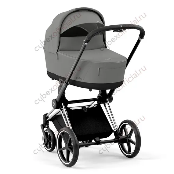 Коляска для новорожденных Cybex Priam IV Mirage Grey шасси Chrome Black