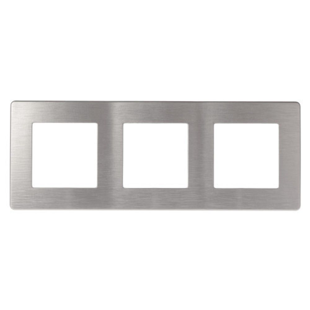 Рамка для розеток и выключателей ЭРА Серия 12 12-5103-03 на 3 поста, Сатин, алюминий
