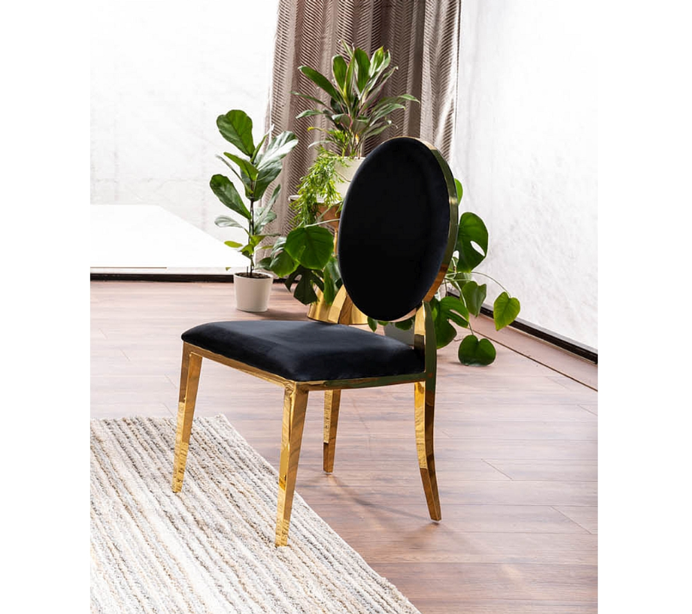 Стул SIGNAL KING Velvet Bluvel 19 черный/золотой