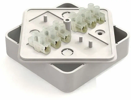 Коробка распаечная (белая) для наружного монтажа (с клемной колодкой)