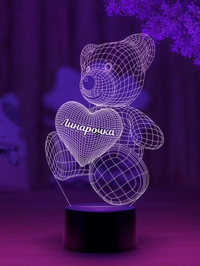 Ночник "Мишка с именем Линарочка"