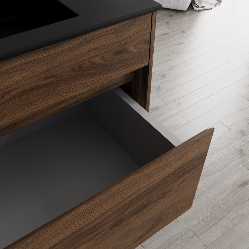 База под раковину Chiara 800 подвесная, 1 выкатной ящик soft-close, C.Oak