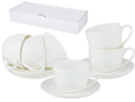 Чайный набор 12 предметов 330мл Silk белый без рисунка