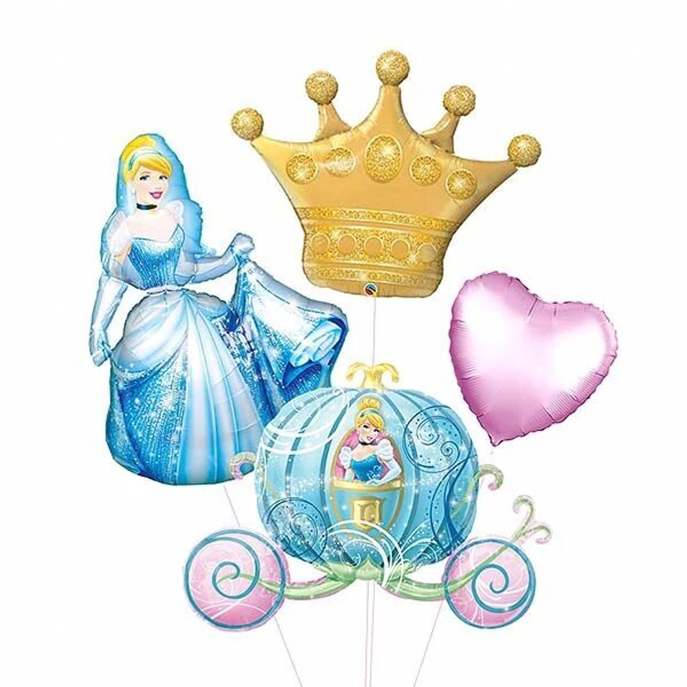 Композиция воздушных шаров "Золушка с короной"