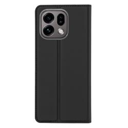 Чехол книжка из кожи черного цвета для OPPO Find X9 и X9s, серия Skin Pro Series от Dux Ducis