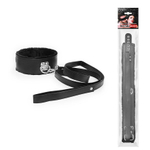 Черный ошейник на поводке с ручкой-петлей (Цвет: черный)