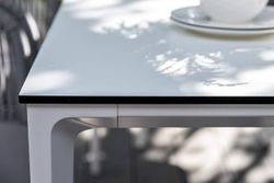 "Малага" обеденный стол из HPL 140х80см, цвет молочный, каркас белый