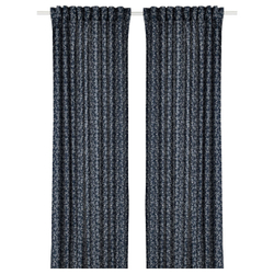 IKEA TRYSTÄVMAL  (ИКЕА ТРЙСТÄВМАЛ)  -  Штора, 2 шт, на ленте/темно-синий/белый, 145x300 см