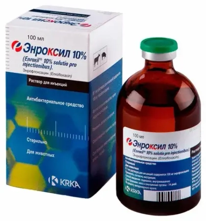 ЭНРОКСИЛ 10% Антибактериальный препарат для животных, 100 мл