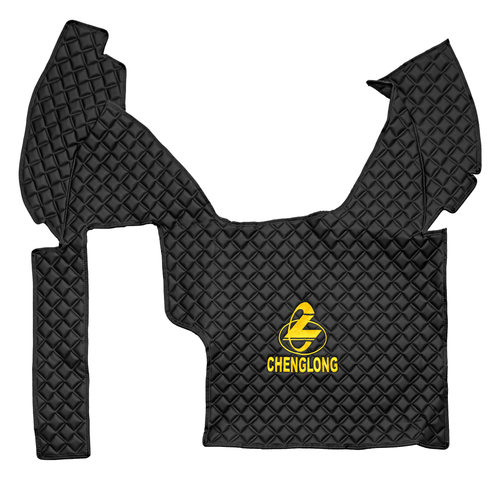 Ковры CHENGLONG (экокожа, черный, черный кант, желтая вышивка)