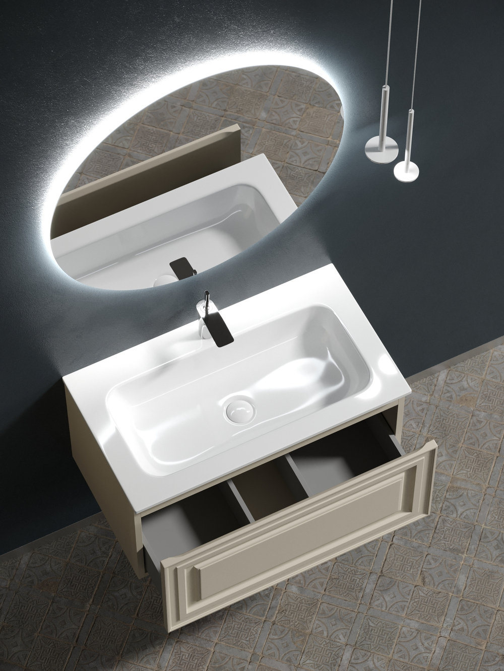 Тумба с раковиной Sancos Very 80 см VR80CE beige soft