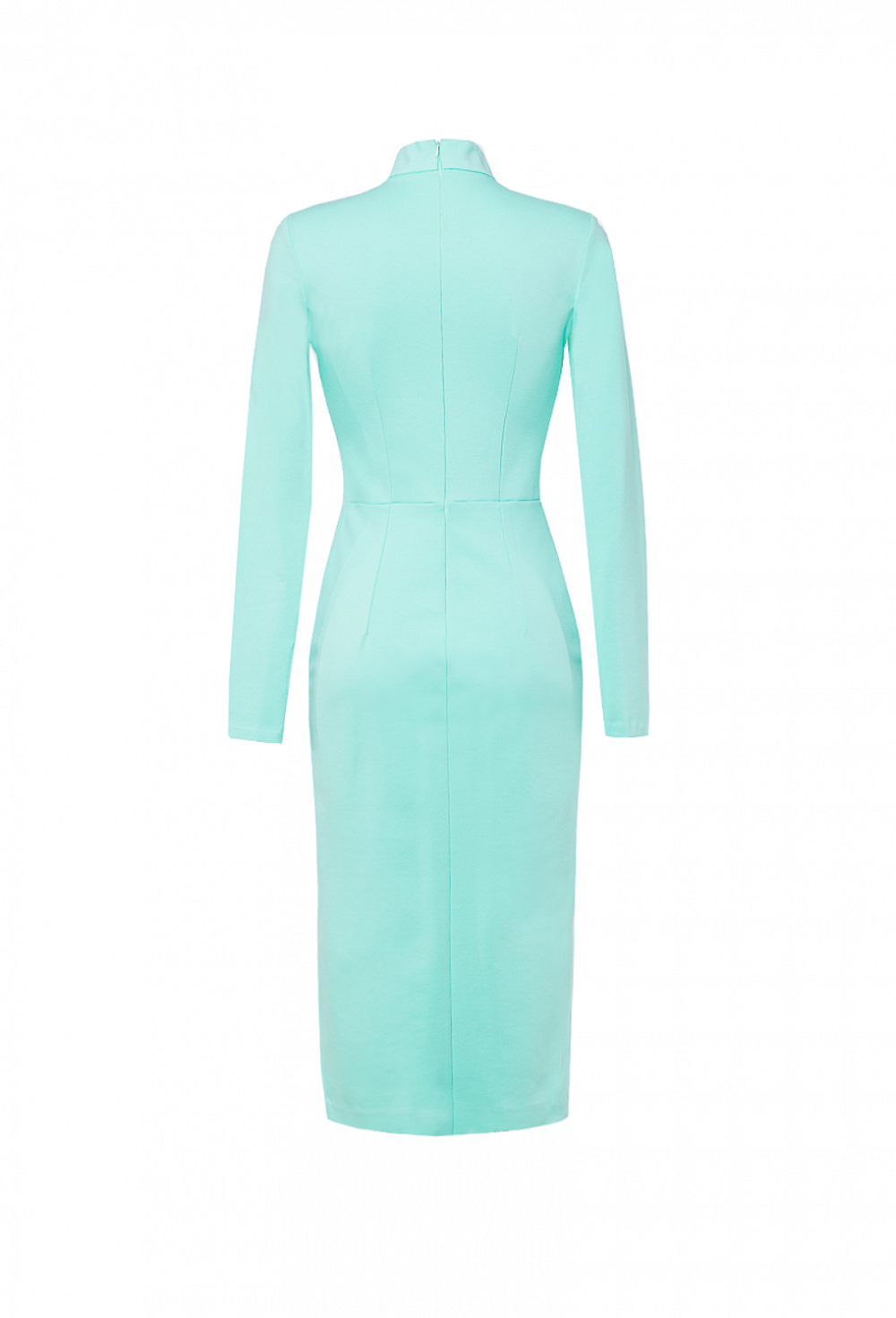 Трикотажное платье приталенного силуэта мятное 09-05-22 SS