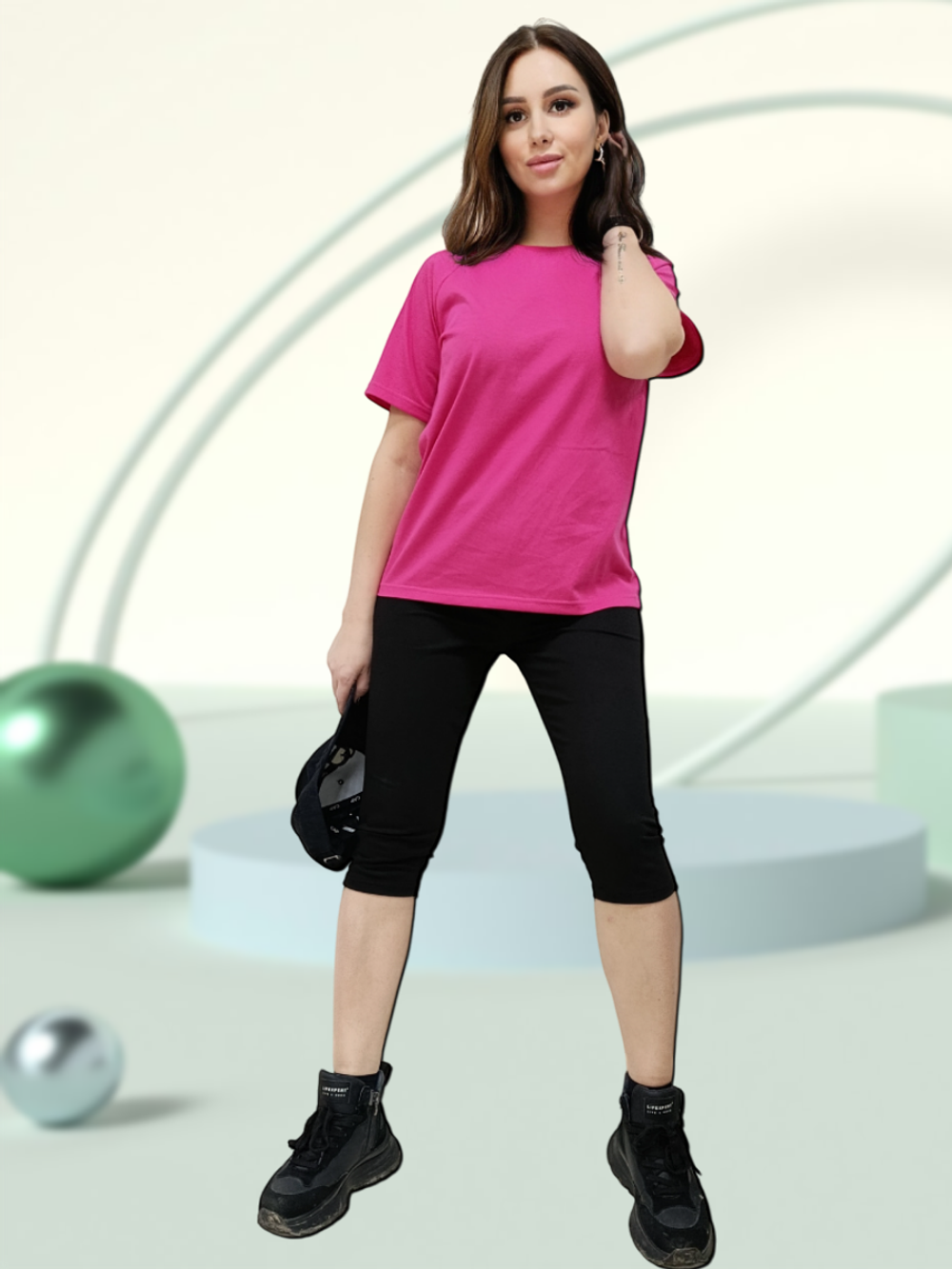 2162 Капри женские кулирка черные (56)