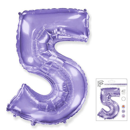 Цифра "5" сиреневый Fm в упаковке