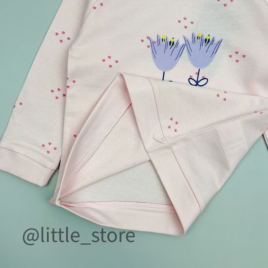 Свитшот из футера(тонкого) "Тюльпаны" нежно-розовый