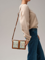 Сумка с пайетками Azaro 30753 коричневый лист