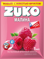 Растворимый напиток ЗУКО Малина 20г*12шт*8 блоков.